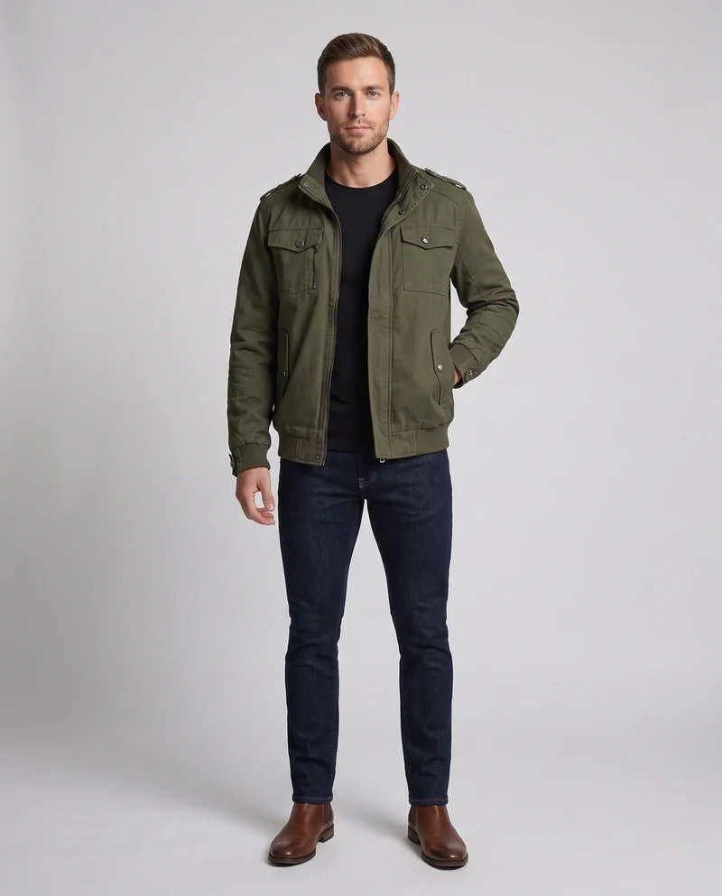 Leichter Feldblouson für Herren mit Stehkragen und Mehrfachtaschen Nord Taschen