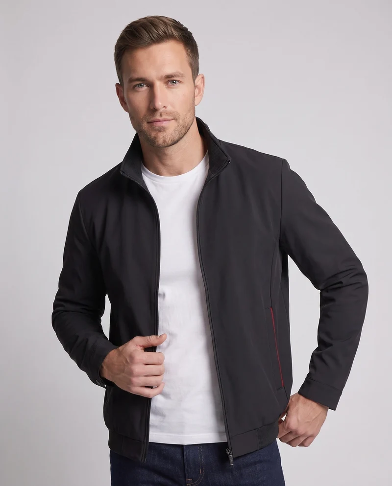 Leichte Bomberjacke für Herren mit Teddy-Fleece-Futter und Stehkragen Nord Taschen