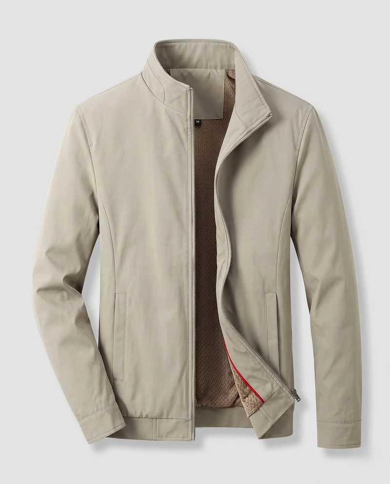 Leichte Bomberjacke für Herren mit Teddy-Fleece-Futter und Stehkragen Nord Taschen