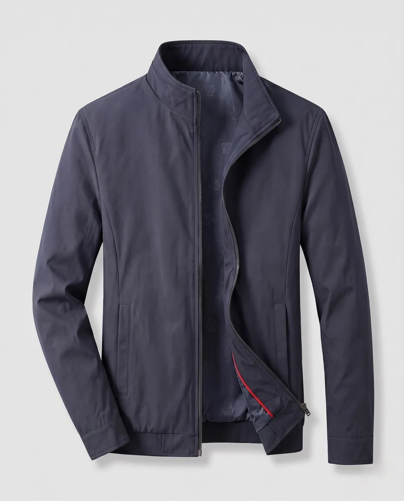 Leichte Bomberjacke für Herren mit Teddy-Fleece-Futter und Stehkragen Nord Taschen