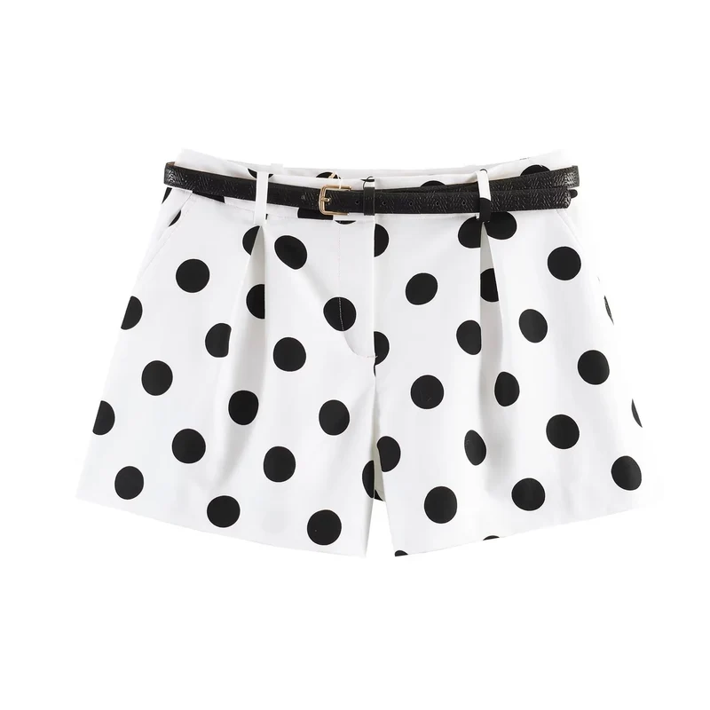 Damen High-Waist Shorts mit elegantem Faltenwurf und schmalem Gürtel