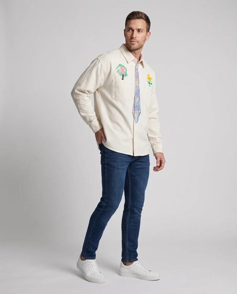 Unisex Kreatives Langarmshirt Nord Taschen
