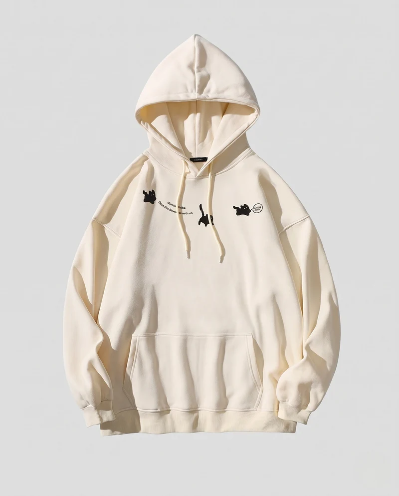 Unisex Übergröße Hoodie mit kreativem Druck Nord Taschen