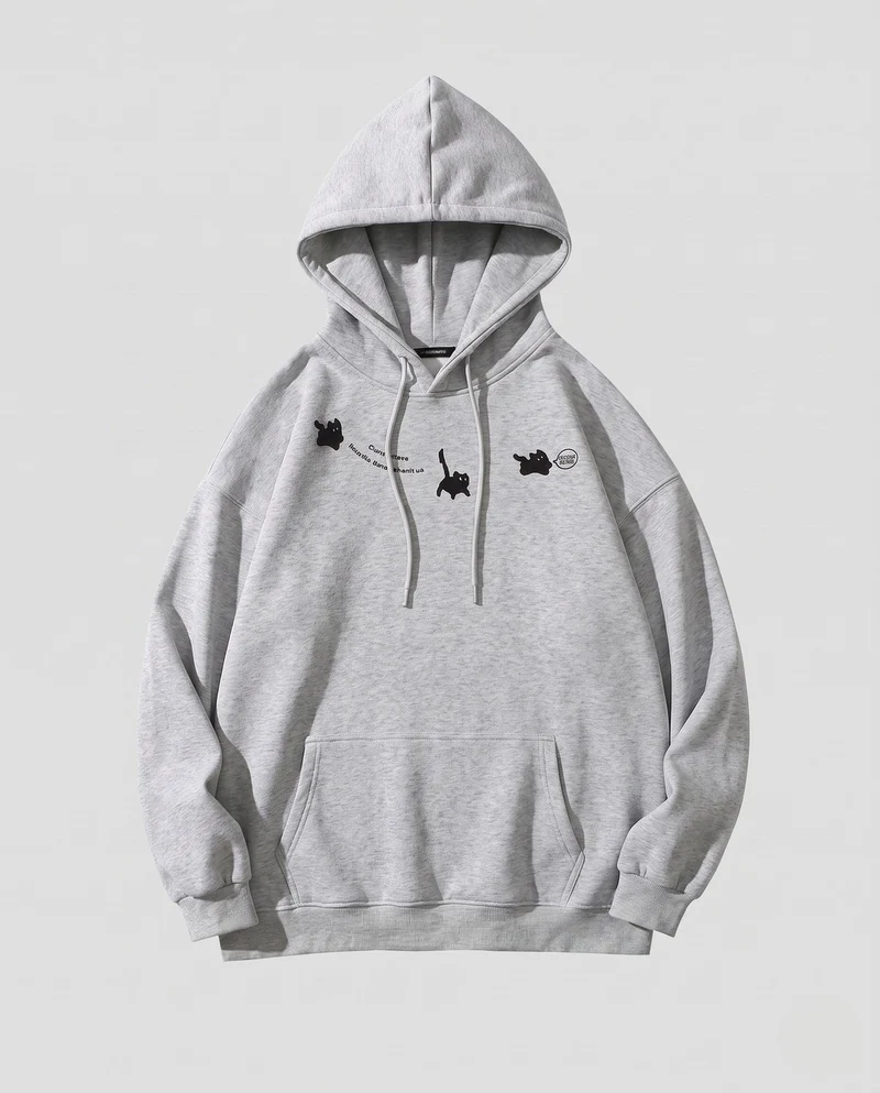 Unisex Übergröße Hoodie mit kreativem Druck Nord Taschen
