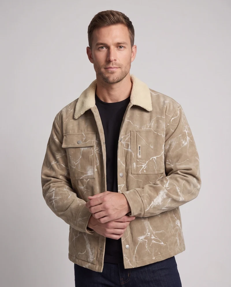 Herren Bequeme und stilvolle Cordjacke Nord Taschen