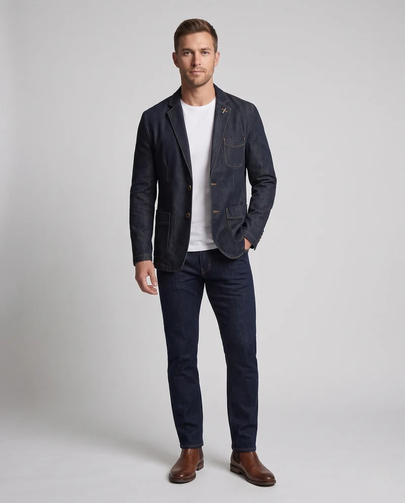 Herren Denim Blazer Nord Taschen