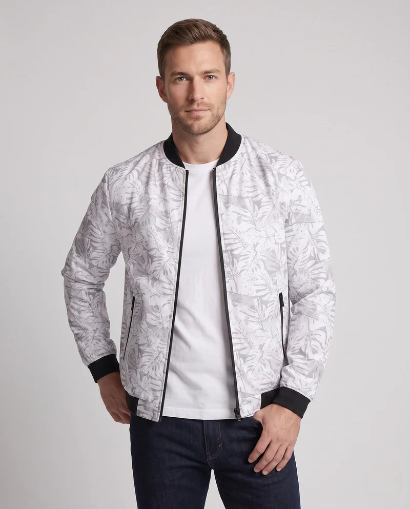 Herren Elegante Bomberjacke mit floralem Muster Nord Taschen