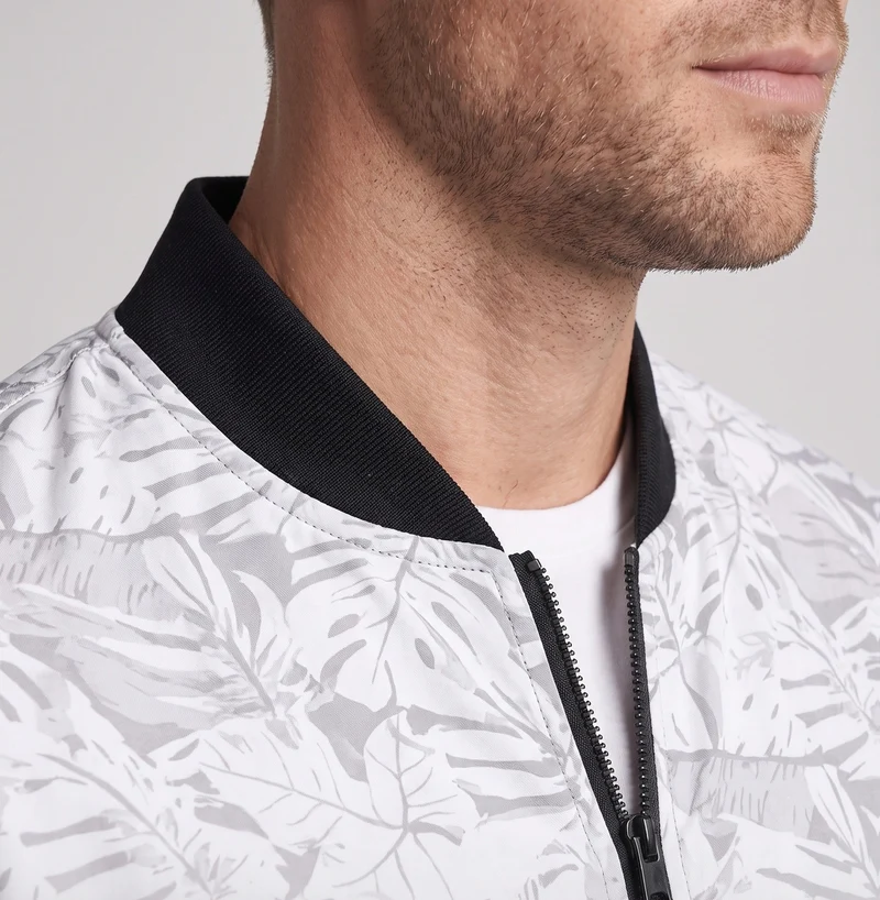 Herren Elegante Bomberjacke mit floralem Muster Nord Taschen