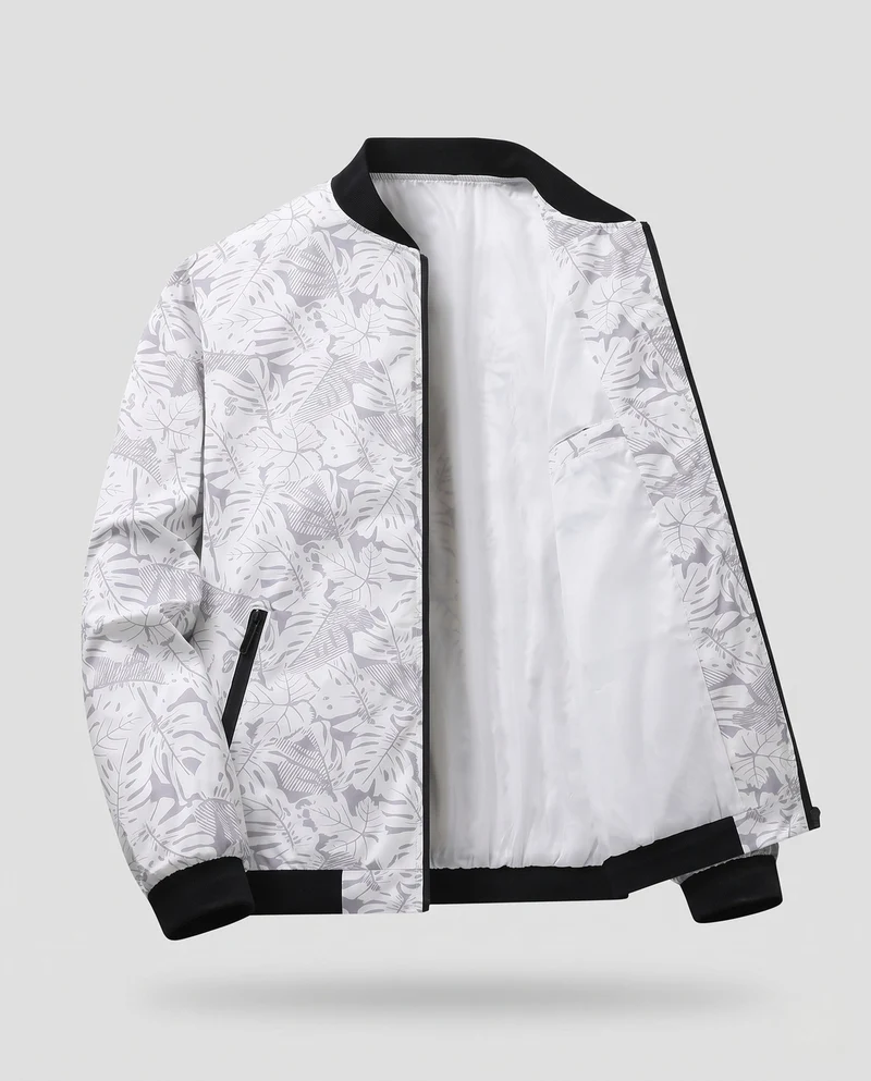 Herren Elegante Bomberjacke mit floralem Muster Nord Taschen