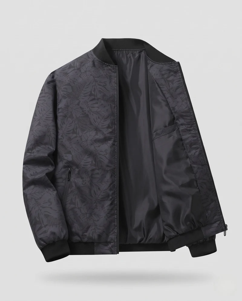 Herren Elegante Bomberjacke mit floralem Muster Nord Taschen