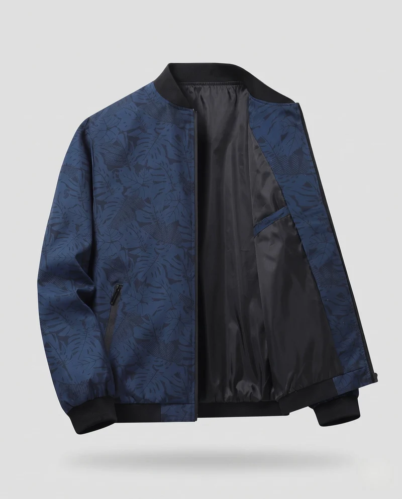 Herren Elegante Bomberjacke mit floralem Muster Nord Taschen