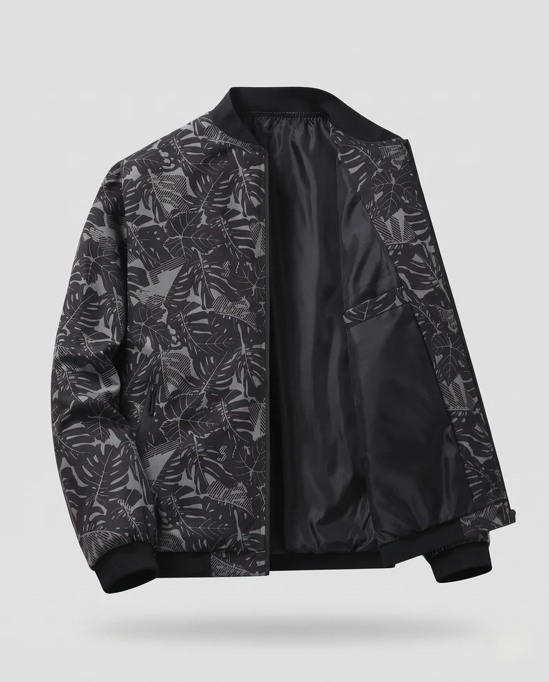 Herren Elegante Bomberjacke mit floralem Muster Nord Taschen