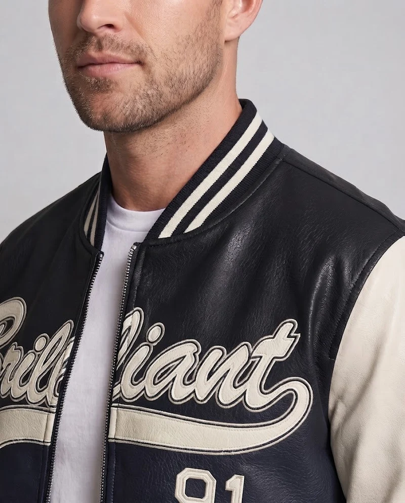 Herren Elegante Bomberjacke mit gesticktem Design Nord Taschen