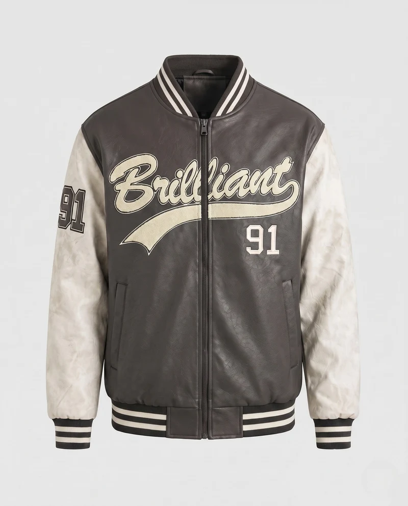 Herren Elegante Bomberjacke mit gesticktem Design Nord Taschen