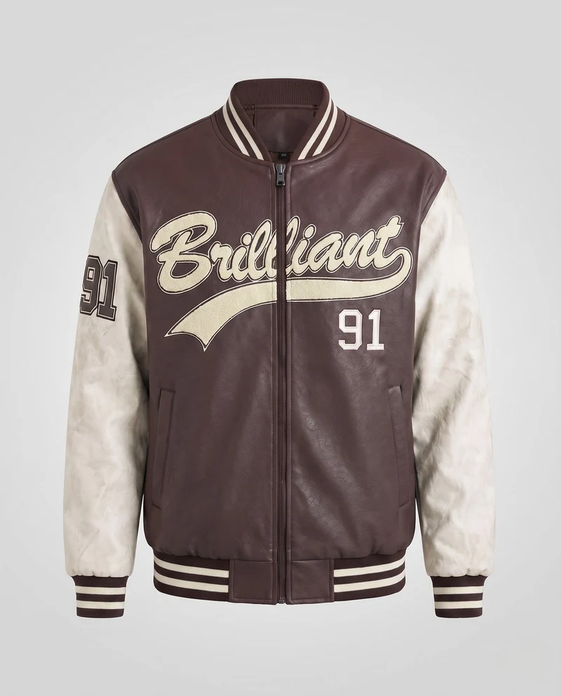 Herren Elegante Bomberjacke mit gesticktem Design Nord Taschen