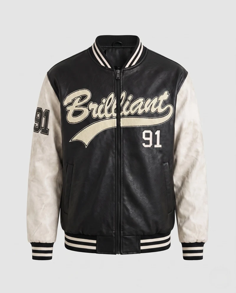 Herren Elegante Bomberjacke mit gesticktem Design Nord Taschen
