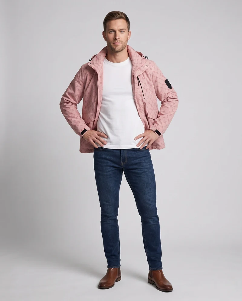 Herren Modische Funktionsjacke mit Kapuze Nord Taschen