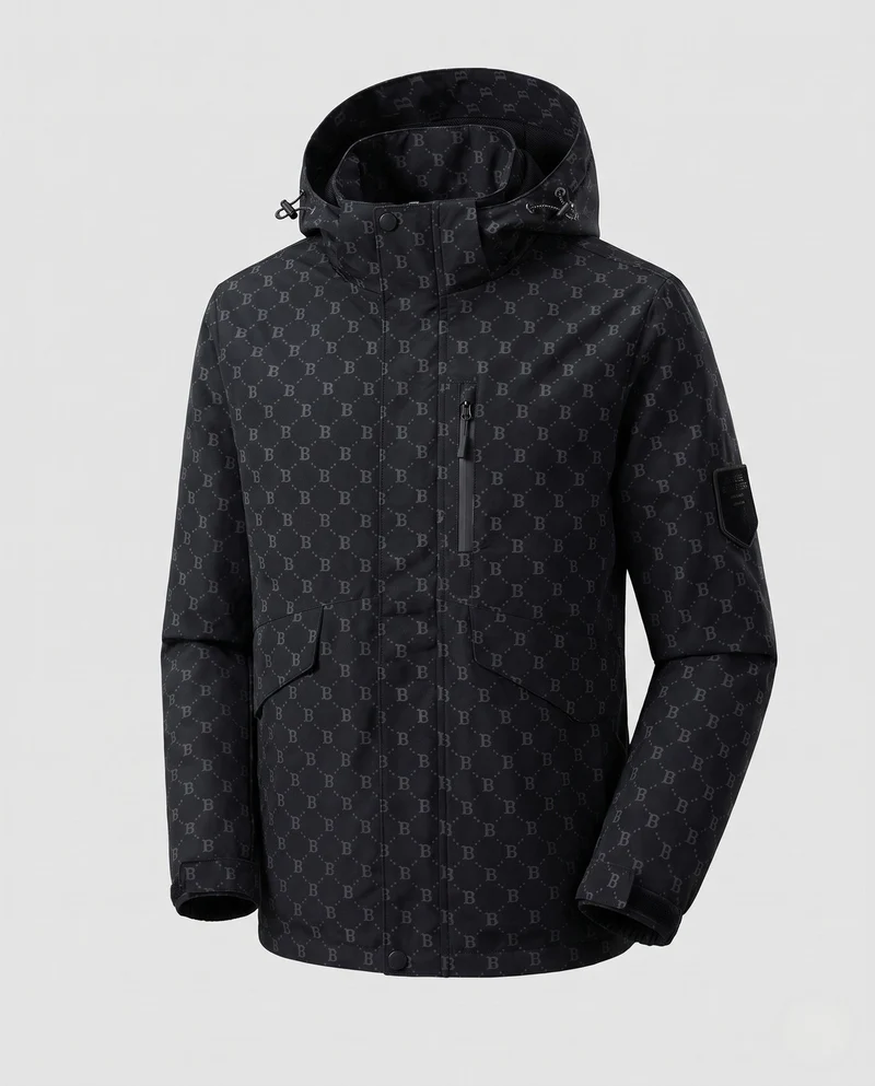 Herren Modische Funktionsjacke mit Kapuze Nord Taschen