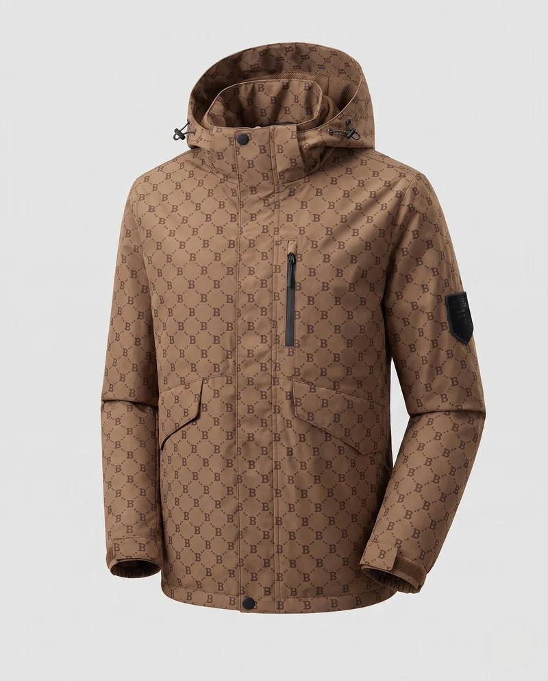 Herren Modische Funktionsjacke mit Kapuze Nord Taschen