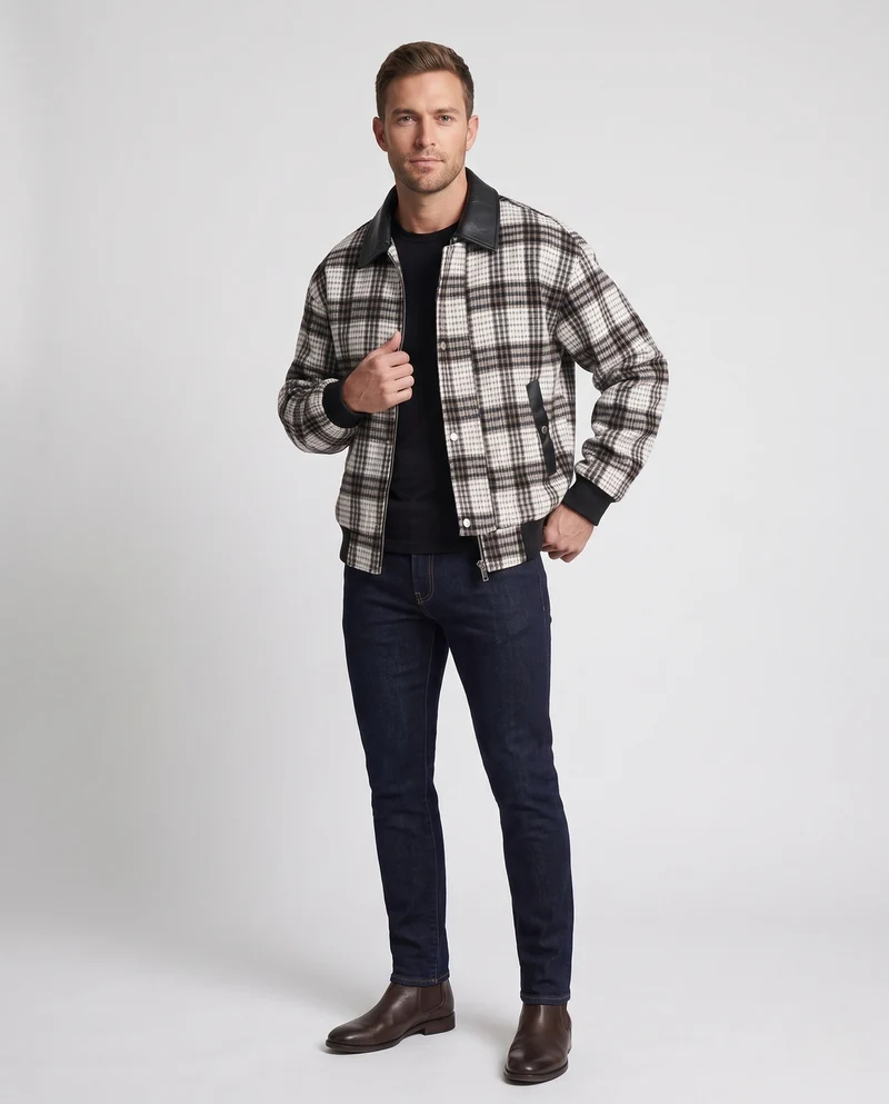 Herren Modische Karojacke Nord Taschen