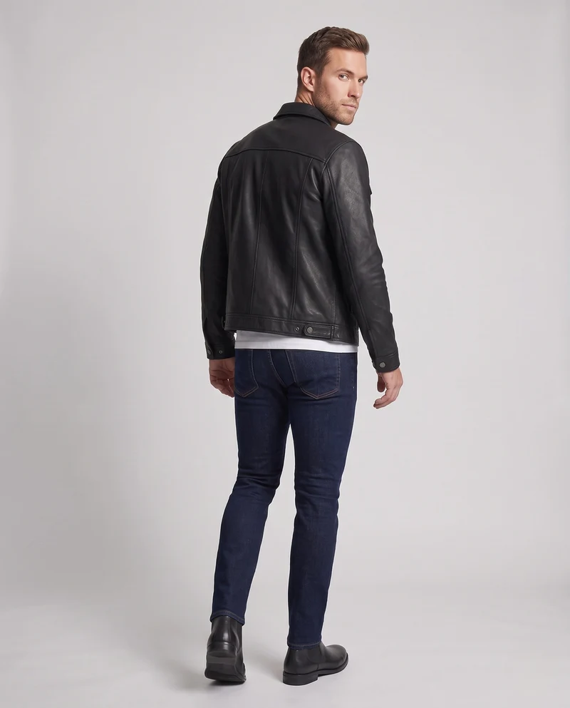 Herren Modische Kunstlederjacke Nord Taschen