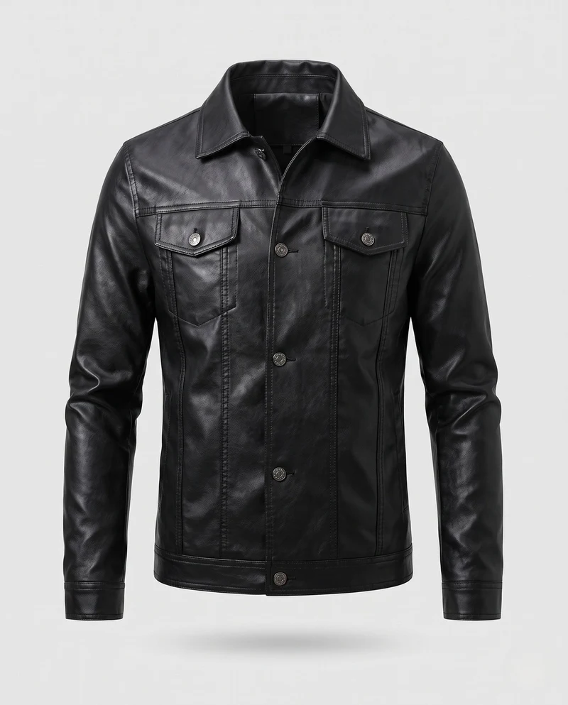 Herren Modische Kunstlederjacke Nord Taschen