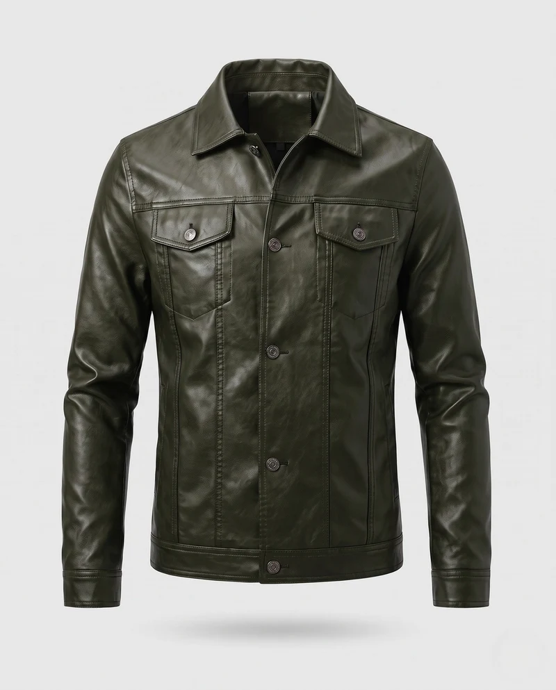 Herren Modische Kunstlederjacke Nord Taschen