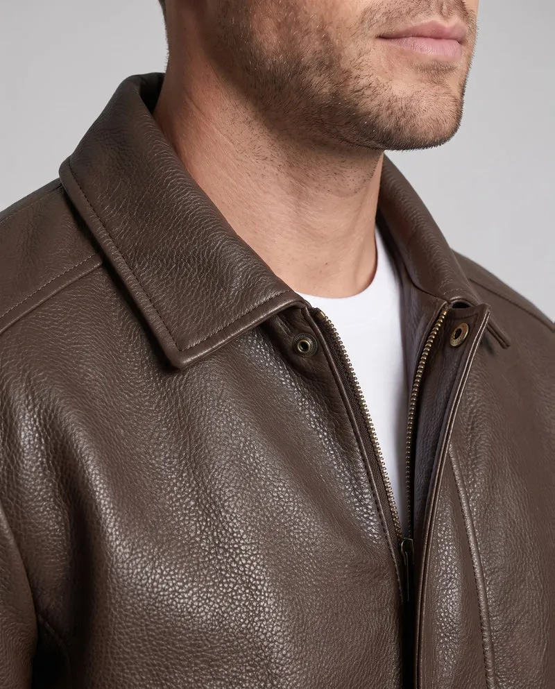 Herren Modische Kunstlederjacke mit hochgeschlossenem Kragen Nord Taschen