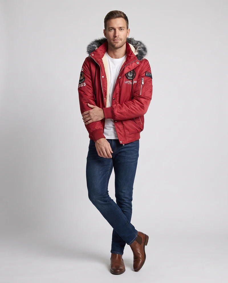 Herren Winterjacke mit Fleecefutter Nord Taschen