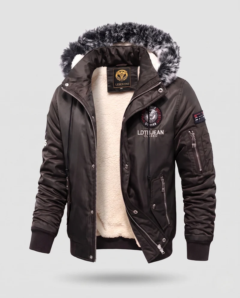 Herren Winterjacke mit Fleecefutter Nord Taschen