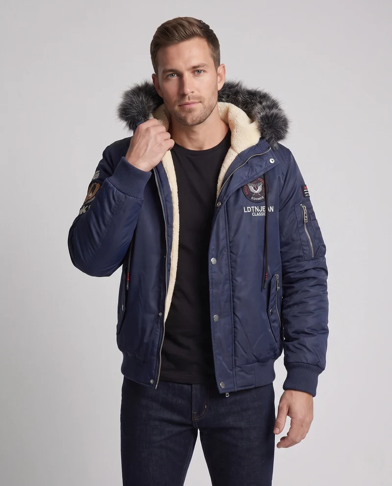 Herren Winterjacke mit Teddyfutter Nord Taschen