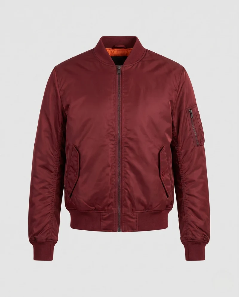Herren isolierte Nylon Bomberjacke mit Utility-Tasche am Ärmel und gerippten Bündchen Nord Taschen