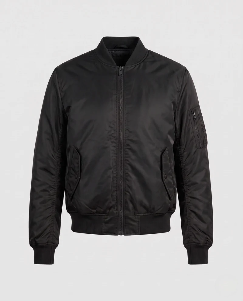 Herren isolierte Nylon Bomberjacke mit Utility-Tasche am Ärmel und gerippten Bündchen Nord Taschen