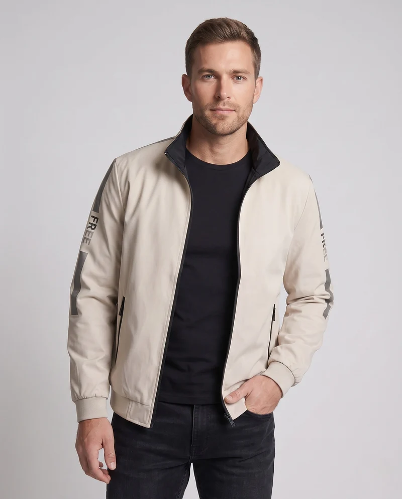 Leichte winddichte Softshell Bomberjacke für Herren mit hohem Stehkragen und verstecktem Reißverschluss vorne Nord Taschen