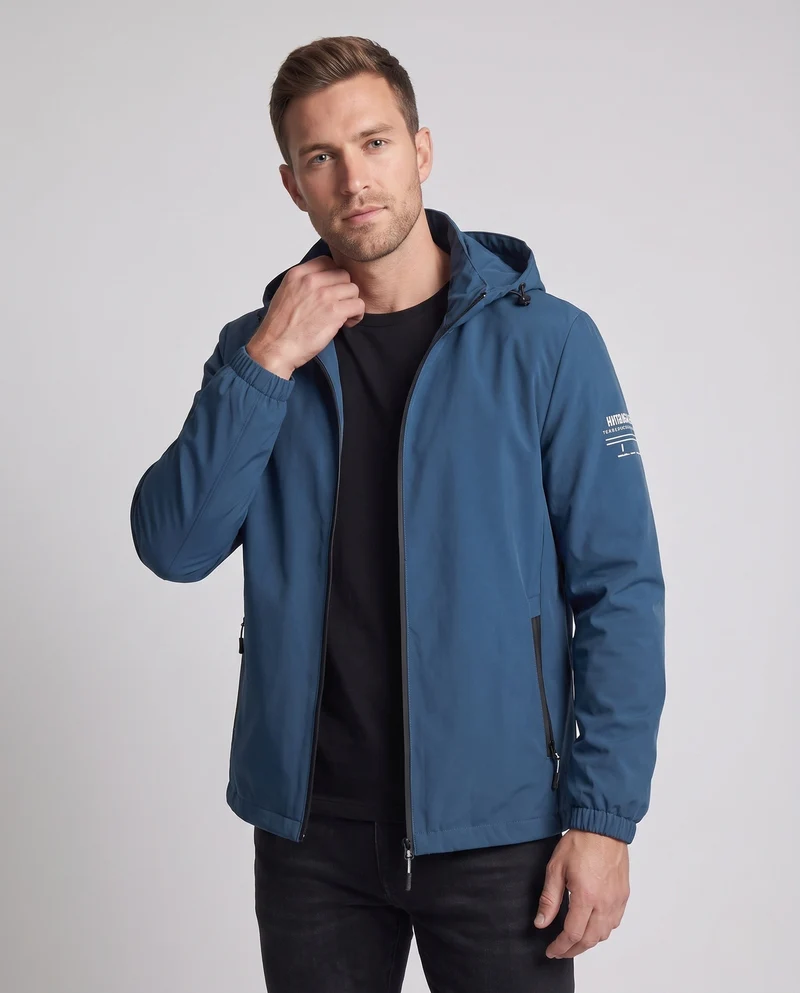 Herren leichte winddichte Hoodie-Jacke mit wärmendem Fleece-Futter und Reißverschlusstaschen Nord Taschen