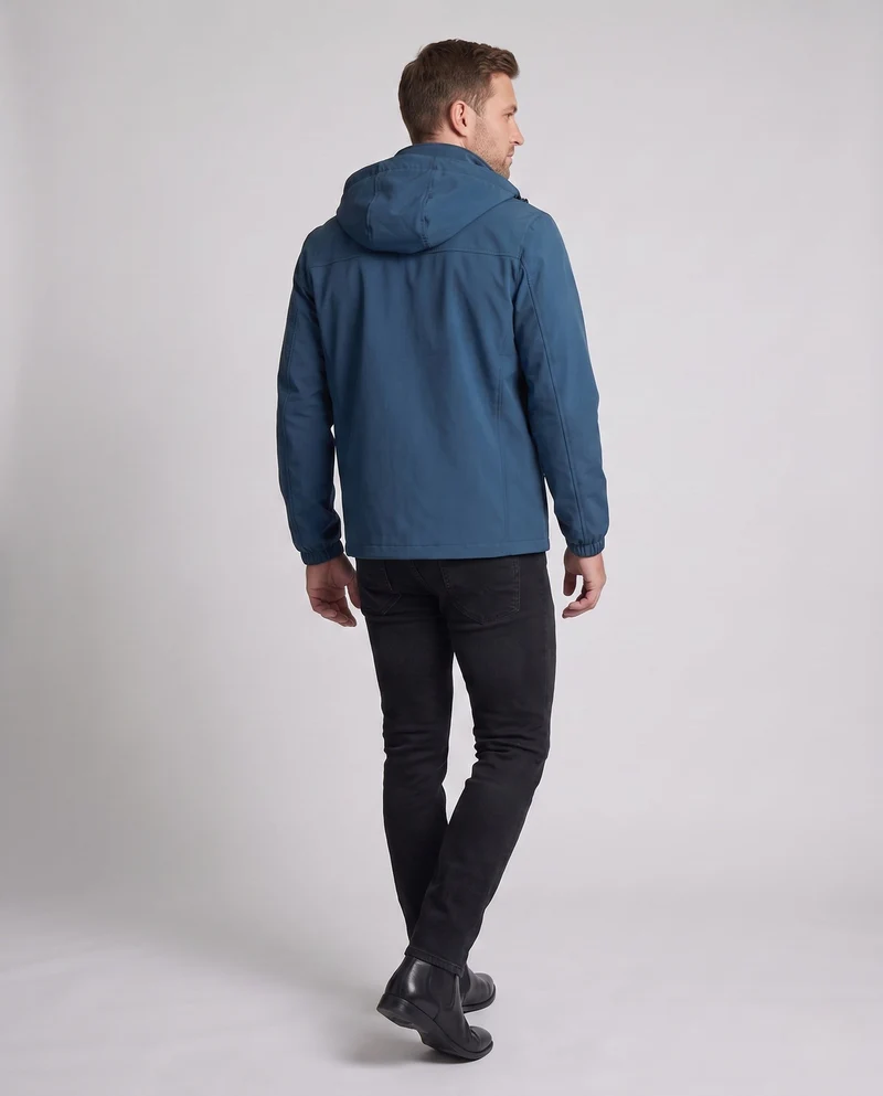 Herren leichte winddichte Hoodie-Jacke mit wärmendem Fleece-Futter und Reißverschlusstaschen Nord Taschen