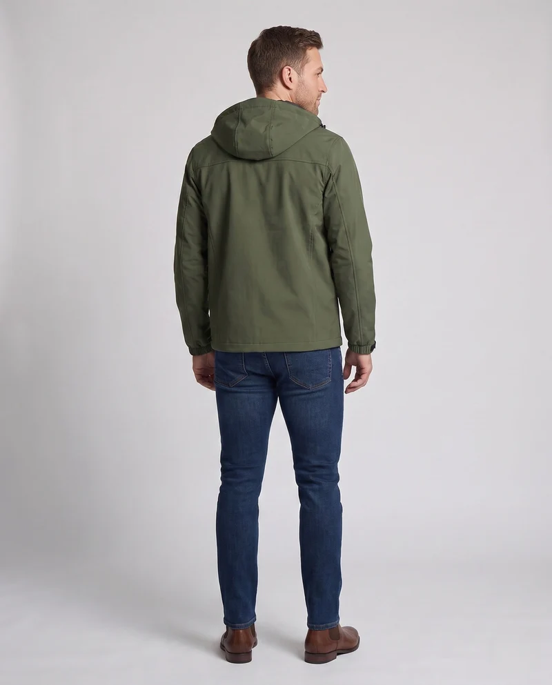 Leichte wind- und wasserabweisende Herrenjacke mit Kapuze und verstellbarer Kapuze sowie Reißverschlusstaschen Nord Taschen