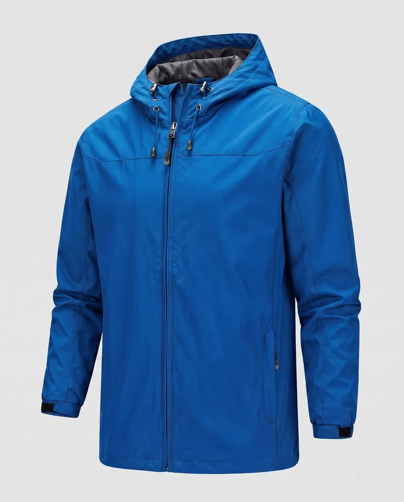 Leichte wind- und wasserabweisende Herrenjacke mit Kapuze und verstellbarer Kapuze sowie Reißverschlusstaschen Nord Taschen