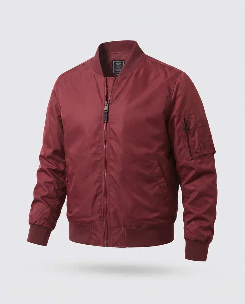 Leichte gepolsterte Bomberjacke für Herren im Aviator-Design mit Reißverschluss-Taschen und Zwei-Wege-Reißverschluss Nord Taschen