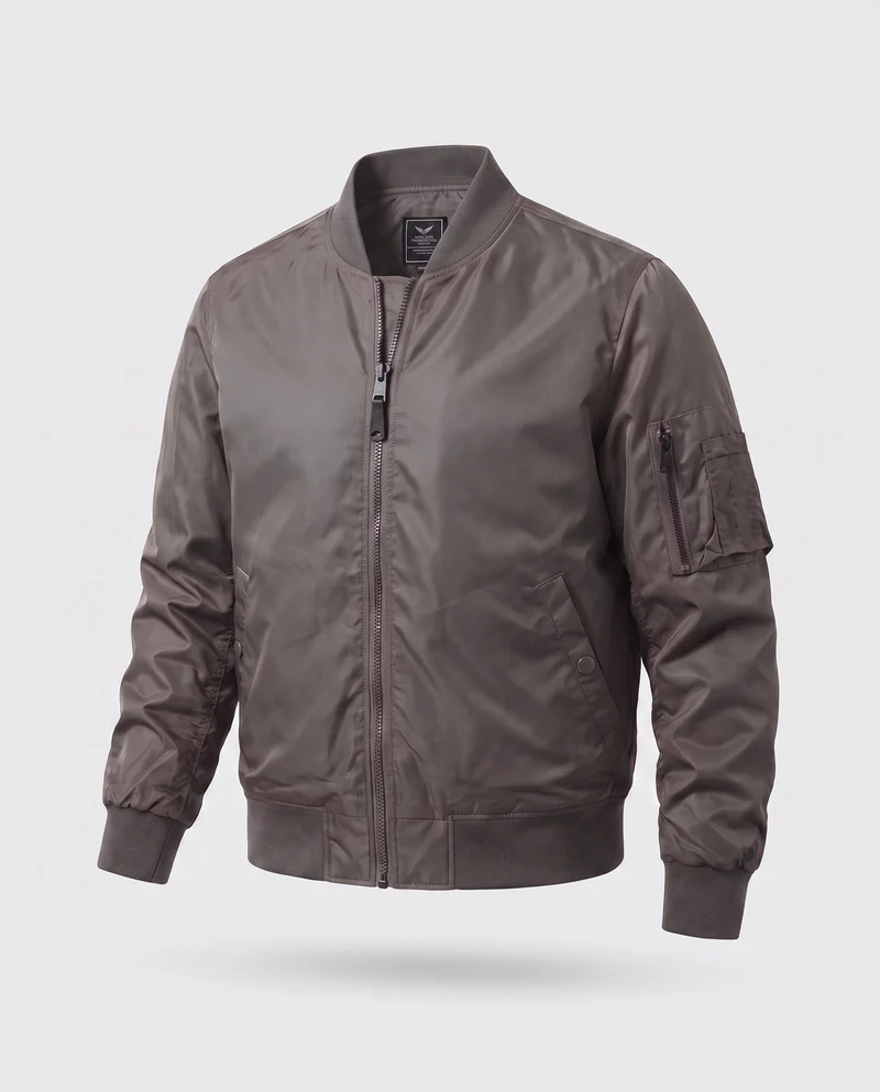 Leichte gepolsterte Bomberjacke für Herren im Aviator-Design mit Reißverschluss-Taschen und Zwei-Wege-Reißverschluss Nord Taschen