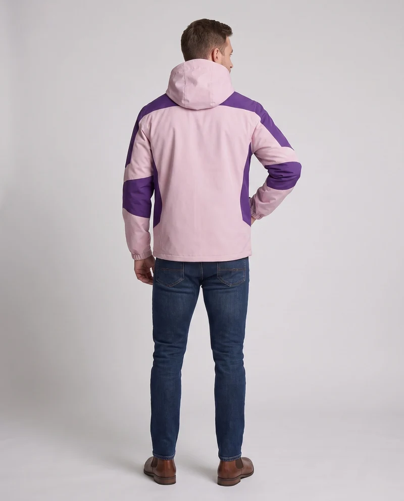 Leichte wasserabweisende Kapuzen-Softshelljacke für Herren mit Kontraststreifen und Brustreißverschluss Nord Taschen