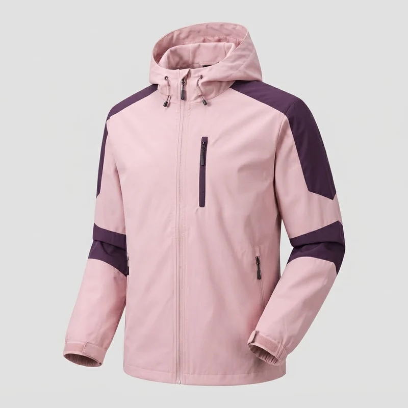 Leichte wasserabweisende Kapuzen-Softshelljacke für Herren mit Kontraststreifen und Brustreißverschluss Nord Taschen