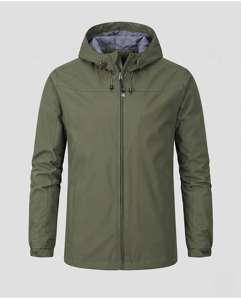 Leichte wasserabweisende Kapuzenjacke für Herren mit verstellbarer Kapuze und subtiler Thermo-Innenverkleidung Nord Taschen