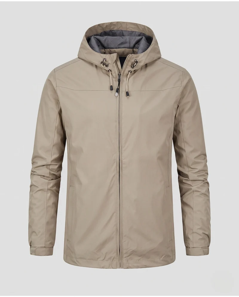 Leichte wasserabweisende Kapuzenjacke für Herren mit verstellbarer Kapuze und subtiler Thermo-Innenverkleidung Nord Taschen