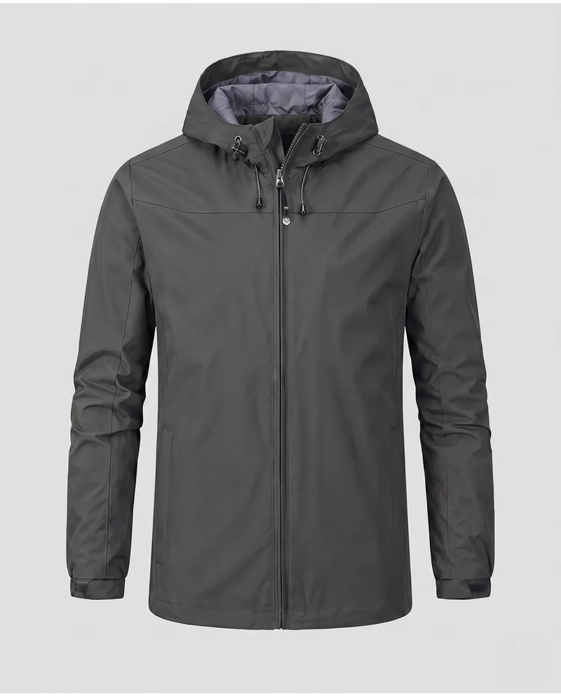 Leichte wasserabweisende Kapuzenjacke für Herren mit verstellbarer Kapuze und subtiler Thermo-Innenverkleidung Nord Taschen
