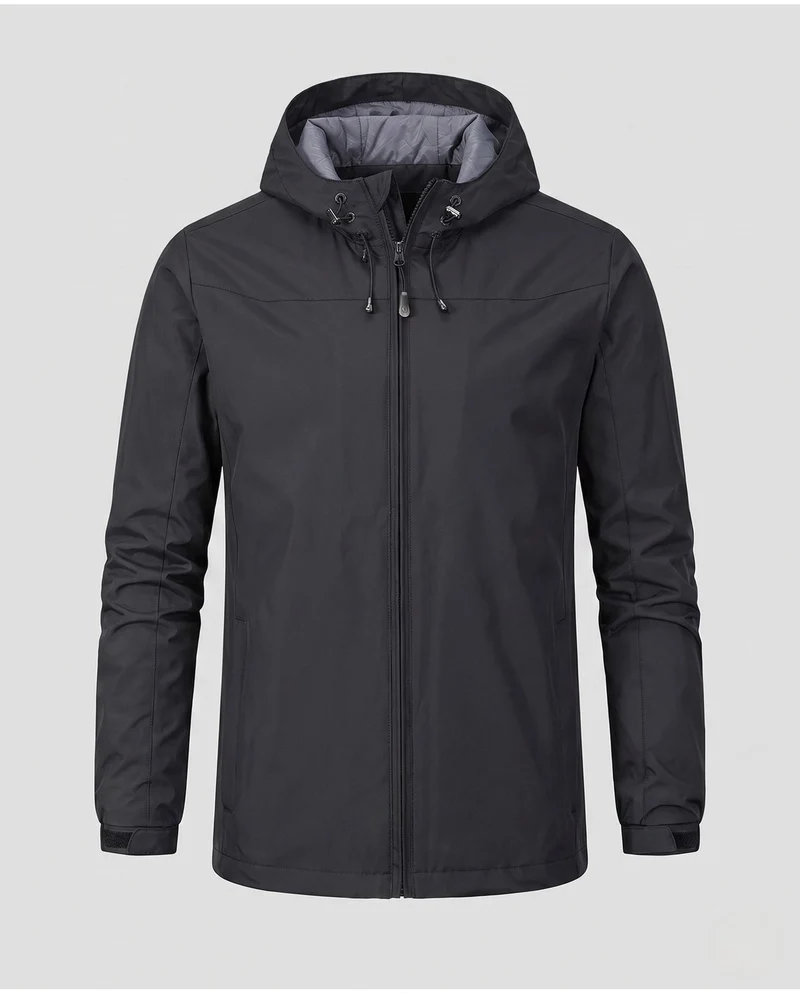 Leichte wasserabweisende Kapuzenjacke für Herren mit verstellbarer Kapuze und subtiler Thermo-Innenverkleidung Nord Taschen