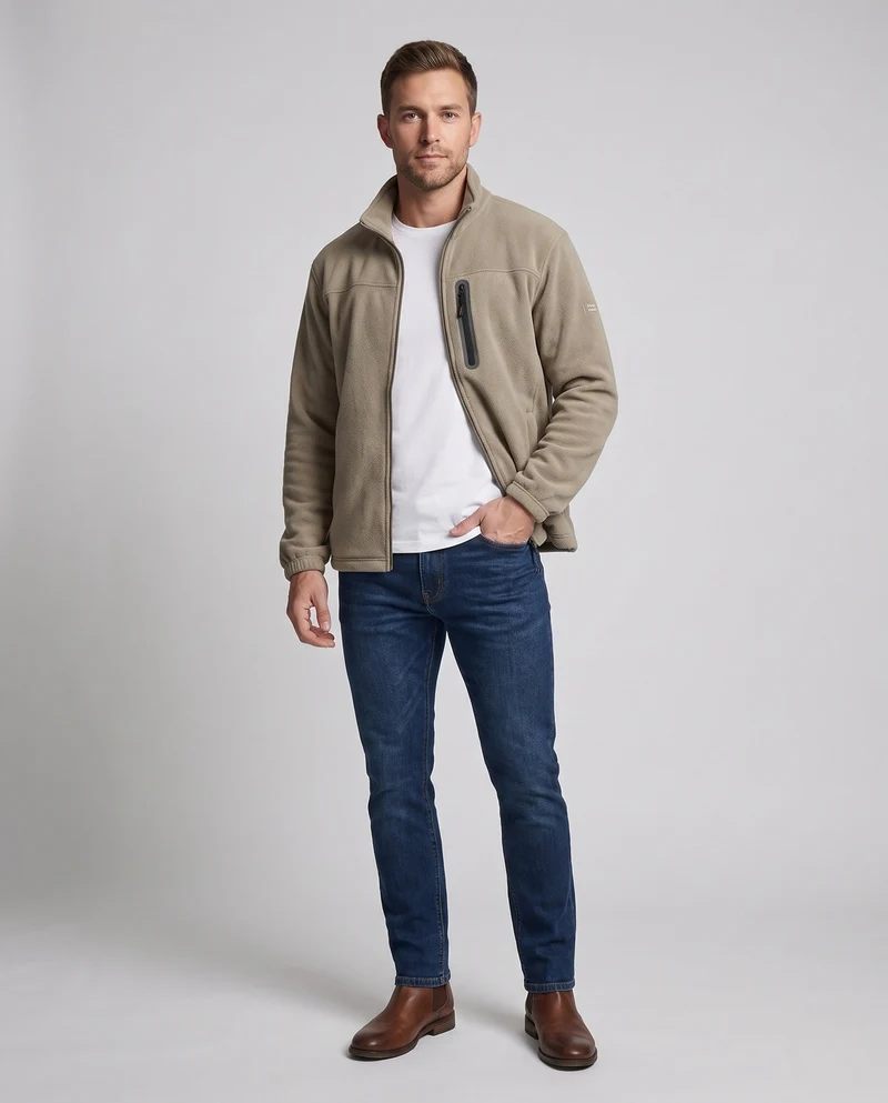 Herren Fleece-Jacke mit Reißverschluss Nord Taschen