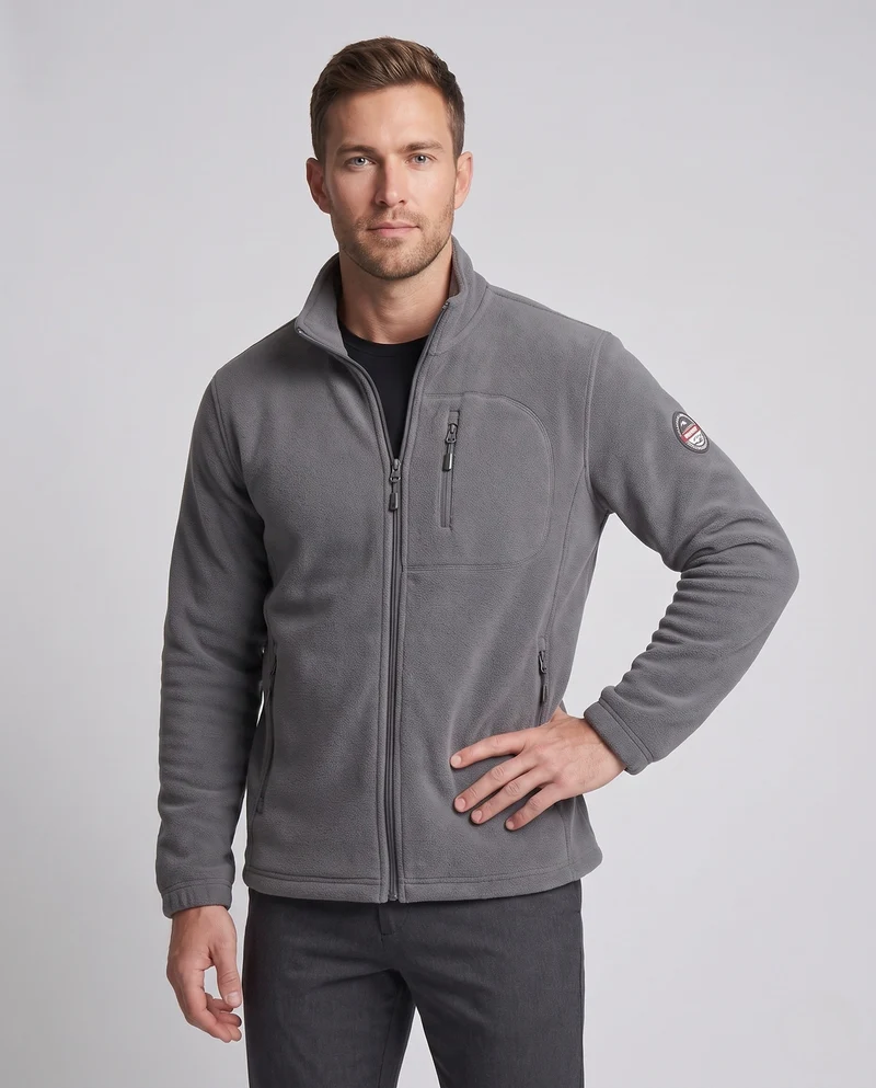 Herren Fleecejacke mit hohem Kragen Nord Taschen