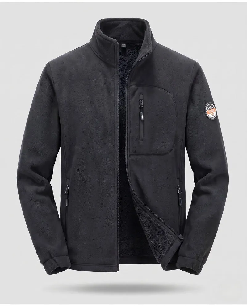 Herren Fleecejacke mit hohem Kragen Nord Taschen