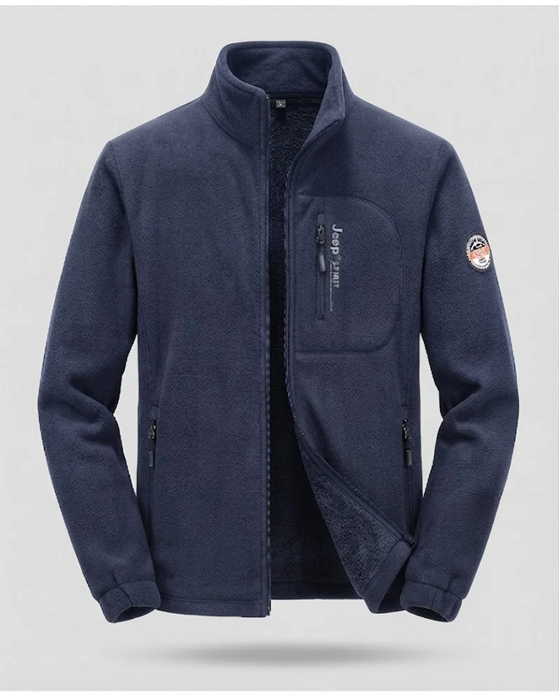 Herren Fleecejacke mit hohem Kragen Nord Taschen